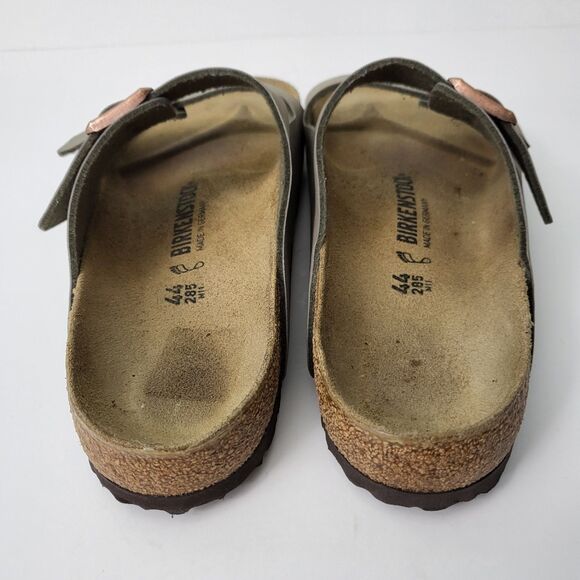 BIRKENSTOCK Arizona Birko-Flor Stone Sandals Mens 11 EU 44 Double Strap Buckle - Picture 5 of 8